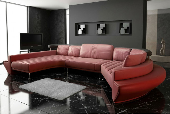Runde Couch Sofa Polster Rundsofas Wohnlandschaft Ecksofa Eckgarnitur