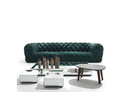 Luxus Chesterfield Samt Verlour Dreisitzer Stoff Couchen Polster Sofa