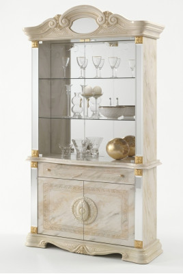 Luxus Schaufenster Vitrine Vitrinen Glas Schrank Modern Stil Holz Wohnzimmer