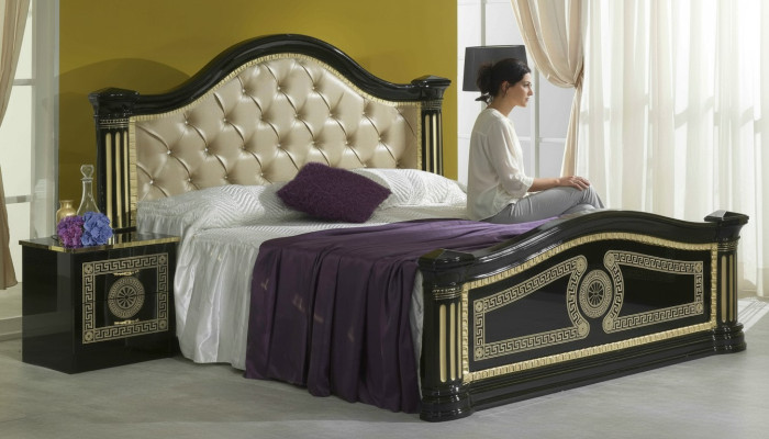 Chesterfield Bett Lederbett Polsterbett Schlafzimmer Ehebett Betten 180x200cm