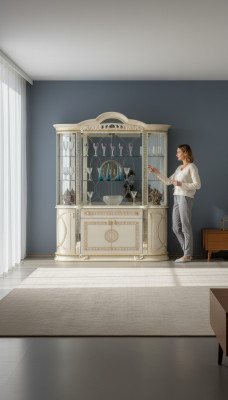 Wohnzimmer Schrank Klassische Vitrine Vitrinenschrank Vitrinen Schränke Anrichte