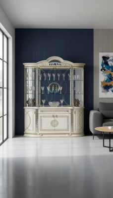Wohnzimmer Schrank Klassische Vitrine Vitrinenschrank Vitrinen Schränke Anrichte