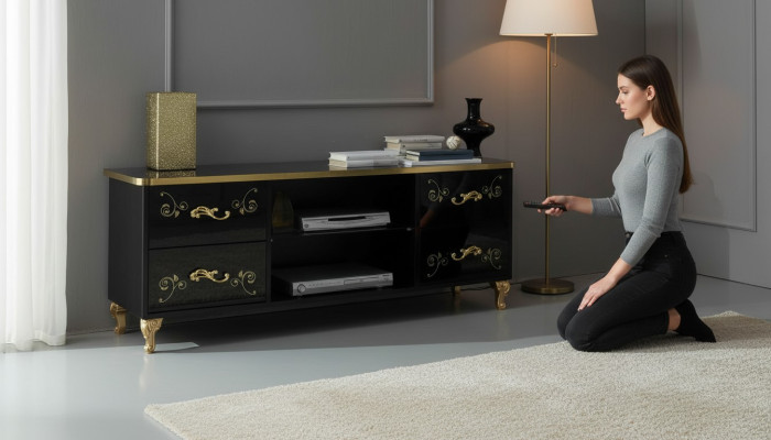 TV Tisch RTV Schrank Lowboard TV-Möbel Fernsehtisch Designer Fernsehschrank NEU