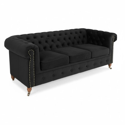 Chesterfield 3 Sitzer Couch Textil Stoff Sofa Edles Design Klassische Möbel Neu