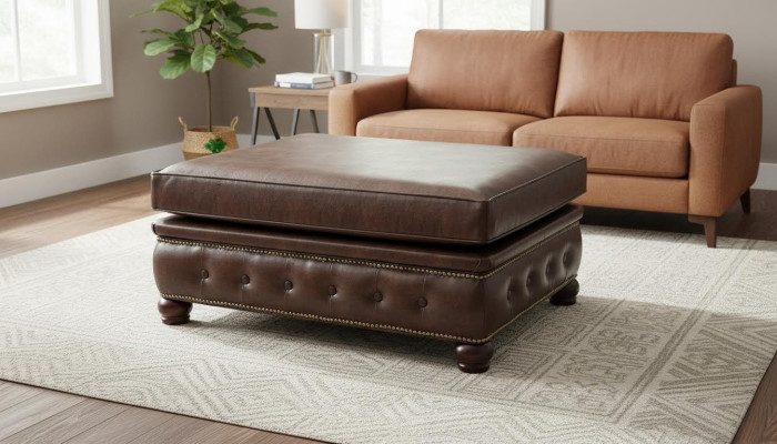 Fußhocker Club Lounge Hocker Chesterfield Textil Ottoman Design Ottomane Stoff