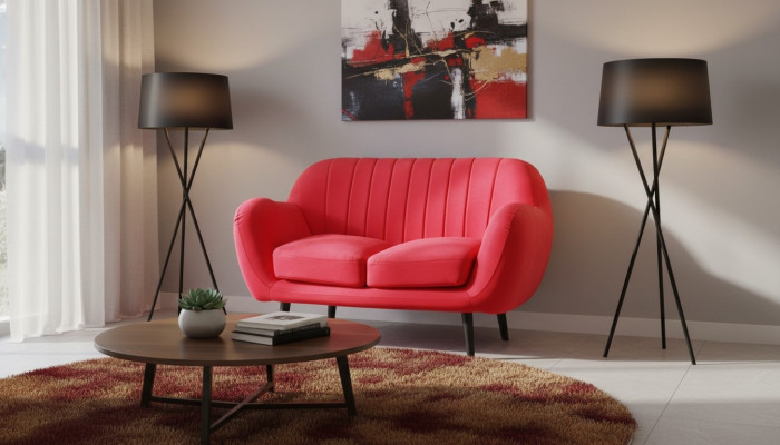 Sofa 2 Sitzer Design Sofas Moderne Polster Stoff Sitz Zweisitzer Leder Neu