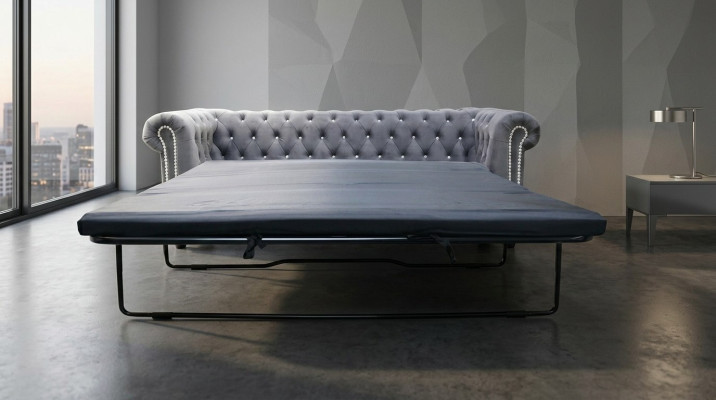 Chesterfield 3 Sitzer Bettfunktion Sofa Couch Polster Garnitur Couchen Schlaf