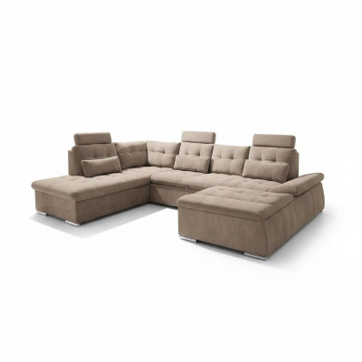 Bettfunktion Ecksofa U-Form Sofa Couch Design Couch Polster Textil Modern