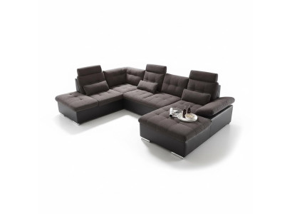Ecksofa U-Form Sofa Wohnlandschaft Garnitur Bettfunktion Design Polster