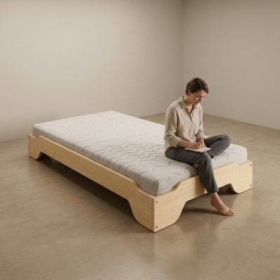 Bett Massivholz 90x200 Einzelbett Kiefer massiv Jugendbett Vollholzbett Holz Neu