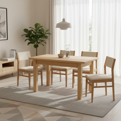 Esstisch Holz Tische Wohn Ess Zimmer Tisch 120/170x80cm Massivholz Esstische