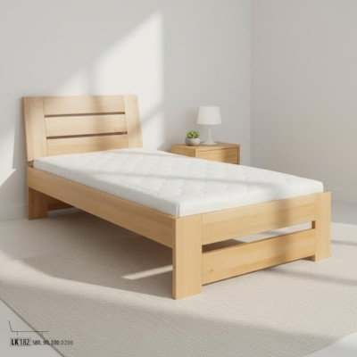 Holzbett Echtes Holz Bett Betten Hotel 100x200 Stil Massive Möbel Schlafzimmer