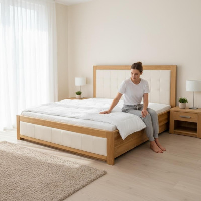 Doppel Bett Holz Betten Echtes Holz 180x200cm Schlafzimmer Massive Holzbetten