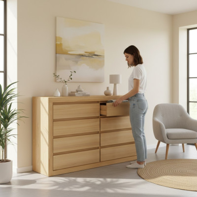 Kommode Seite Schrank Schrankregal Handgefertigtes Echtholz Schränke Holz Neu