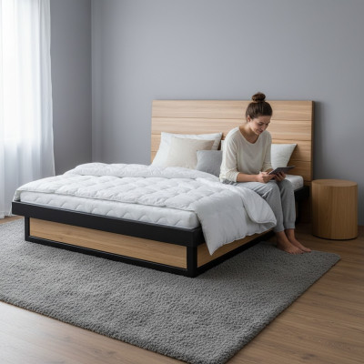 Design Holzbett xxl 180x200cm Bett Doppelbett Echtholz Schlafzimmer Hotel Betten