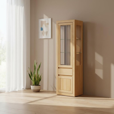 Handarbeit Holz Möbel Vitrine Vitrinenschrank Vitrinen Schrank Glasschrank Neu
