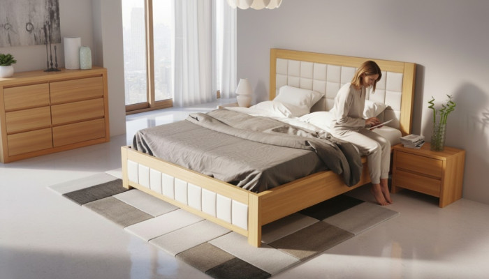 Echtholz Betten Holzbett Doppelbett handgefertigt Echtholz Bett Neu 
