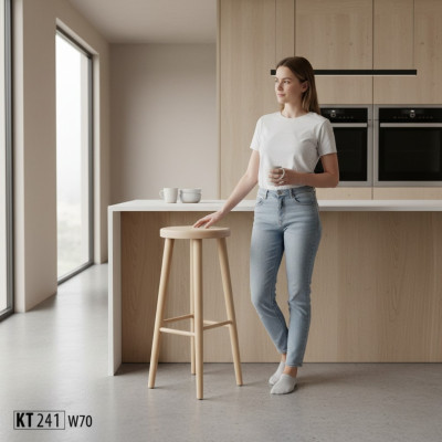 Barhocker Barstuhl Barmöbel Rund Sitzhocker Holzhocker Massivholz Hocker