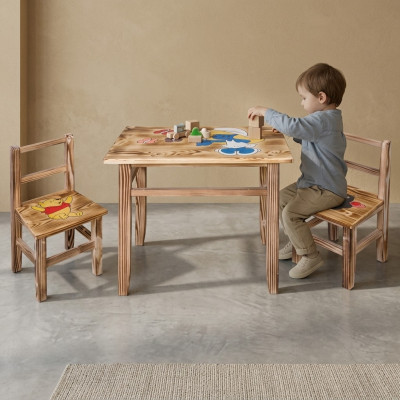 Kindertisch-Set, 3-teilig, Tisch mit 2 Stühlen, Kindermöbel, für Kinderzimmer