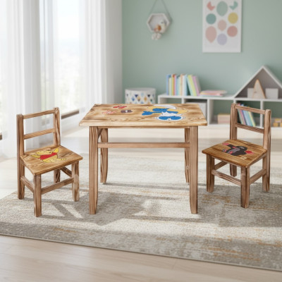 Kindertisch-Set, 3-teilig, Tisch mit 2 Stühlen, Kindermöbel, für Kinderzimmer