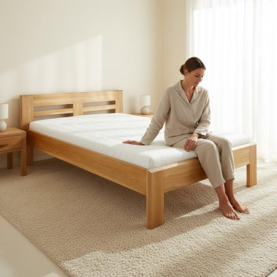 Betten Holzbett Echtes Holz Bett Hotel Design Stil Massive 160x200 Schlafzimmer