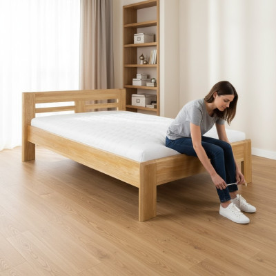 Betten Holzbett Echtes Holz Bett Hotel Design Stil Massive 140x200 Schlafzimmer