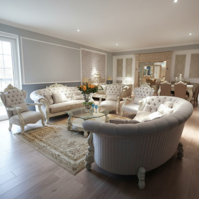 Komplett Set Sofagarnitur Sitz Polster Garnitur Design Wohnlandschaft