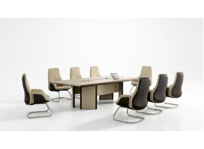 Konferenztisch 6 Sessel Stuhl Tisch Meeting Büro Einrichtung 7tlg. Set