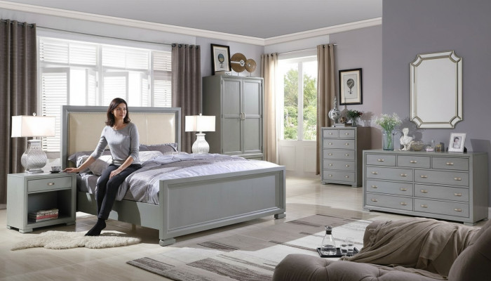 Bett Nachttisch Kommode 6 tlg. Schlafzimmer Set Design Moderne Luxus