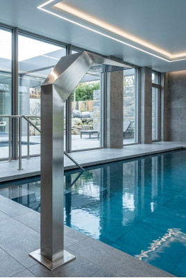 Pool Wasserfall Brunnen Edelstahl Wasserspiele Dekoration Anlage