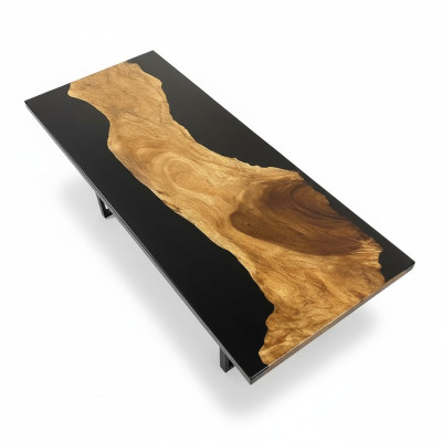 Tisch Epoxid Harz Esstisch Echtes Holz Massive Möbel Wasserfall Epoxy
