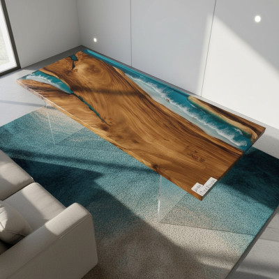 Esstisch River Table Echtes Holz Flusstisch Massiv Epoxidharz Deko Tische