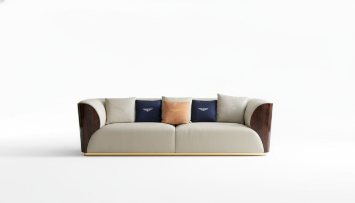 Ledersofa Designer Couch Polster Sofa Couchen Viersitzer Möbel Wohnzimmer Holz