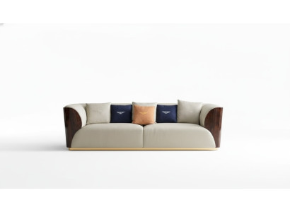 Ledersofa Designer Couch Polster Sofa Couchen Viersitzer Möbel Wohnzimmer Holz