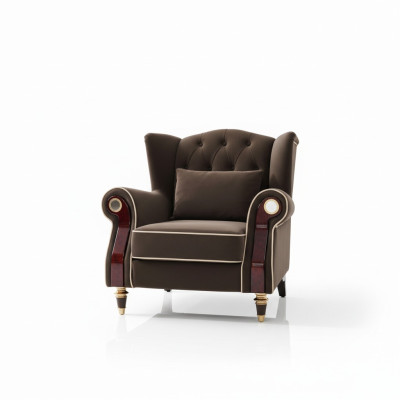 Edler Design Chesterfield Polster Sessel Fernseh Sitz Club Lounge Textil Luxus