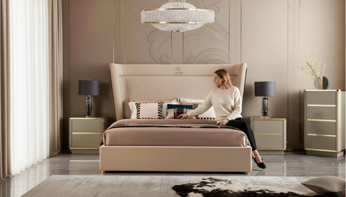 Doppelbett Schlafzimmer Hotel Ehe Luxus Bett 2x Nachttisch 3tlg. Set Betten