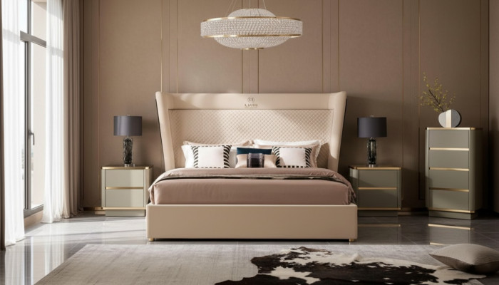 Doppelbett Schlafzimmer Hotel Ehe Luxus Bett 2x Nachttisch 3tlg. Set Betten