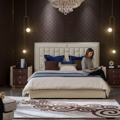 Bett Schlafzimmer Design Betten Nachttische Luxus Möbel 3tlg. Garnitur