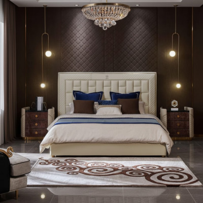 Bett Schlafzimmer Design Betten Nachttische Luxus Möbel 3tlg. Garnitur