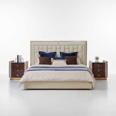 Bett Schlafzimmer Design Betten Nachttische Luxus Möbel 3tlg. Garnitur