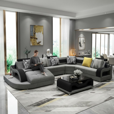 Ecksofa Sofa U Form Couch Polster Designer Textil Big Stoffsofa Wohnlandschaft