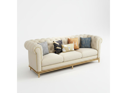Dreisitzer Couch Polster Design Sofa 3er Sitz Sofas Zimmer Weiß Luxus Couchen