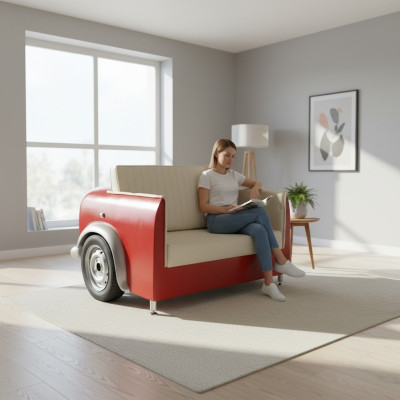 Cadillac Car Autosofa Diner Sofa Couch Auto Möbel USA Einrichtung Deko Modell