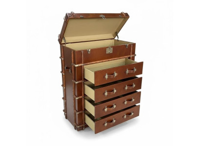 Kommode Design Möbel Loft Vintage Retro Schrank koffer Leder luxus