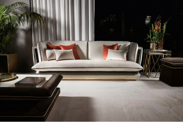 Designer 3 Sitzer Sofa Polstersofa mit Armlehne Couch Sofa Polster Sofas Couch