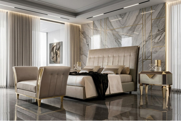 Designer Polsterbett Bett Betten Lederbett Doppelbett Ehebett Designerbett NEU