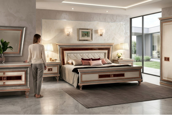 Luxus Schlafzimmer Möbel Bett 2x Nachttisch Set Betten Hotel Arredoclassic 3tlg.
