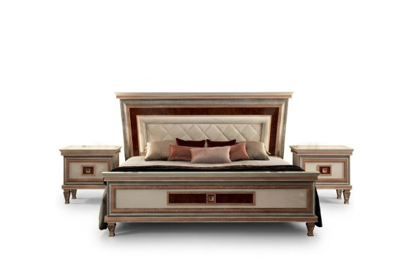 Luxus Schlafzimmer Möbel Bett 2x Nachttisch Set Betten Hotel Arredoclassic 3tlg.