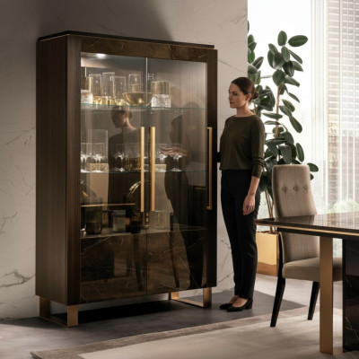 Luxus Vitrine Vitrinen Schrank Schränke Italienische Stil Möbel arredoclassic