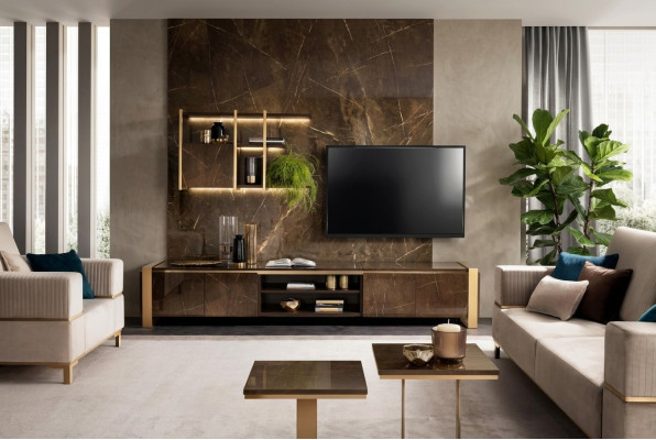 Regale Wohnwand rtv tv Sideboard Vitrinen Schrank Wohnzimmer Regal arredoclassic